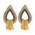 Yellow Gold plated with white and blue zircon ethnic earrings set